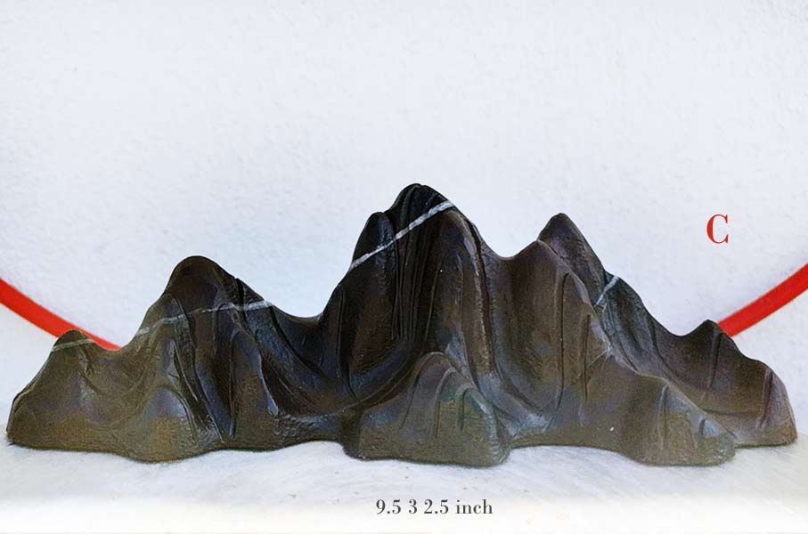 Natural Lingbi Stone Hand-Carved Mountain Sculpture | One-Piece Lingbi Rock Bonsai Accent | Chinese Landscape Display Stone