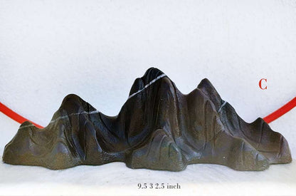 Natural Lingbi Stone Hand-Carved Mountain Sculpture | One-Piece Lingbi Rock Bonsai Accent | Chinese Landscape Display Stone