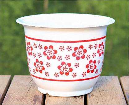 Imitation ceramic circular plastic plum blossom pot bonsai pot