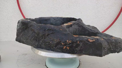 Natural Double-Basin Lingbi Stone Bonsai Pot 05– Authentic Chinese Viewing Stone