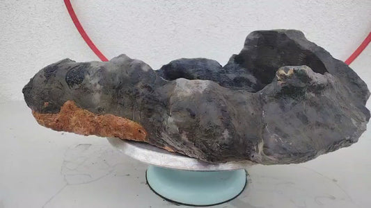 Authentic Chinese Lingbi Stone Bonsai Planter 02- Natural Suiseki Landscape 21" Solid Rock