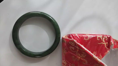 Natural Hetian Jade Donut Pendant Nephrite Jade Necklace - Chinese Braided Cord Necklace 和田玉 平安扣 A货