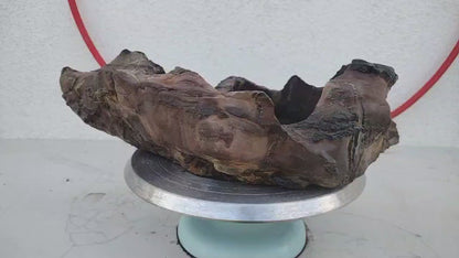 Natural Lingbi Stone Bonsai Pot 04- Whole-Piece Unique Landscape Viewing Stone 17x14x2.5in (Copy)